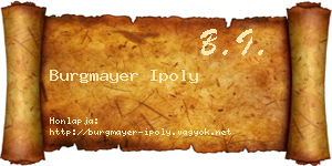 Burgmayer Ipoly névjegykártya